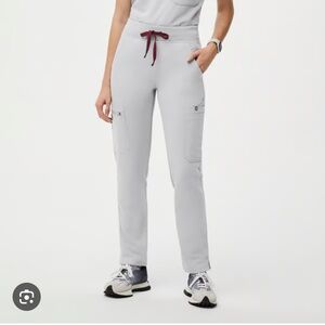 Figs Cement High-Waisted Yola Skinny Scrub Pants